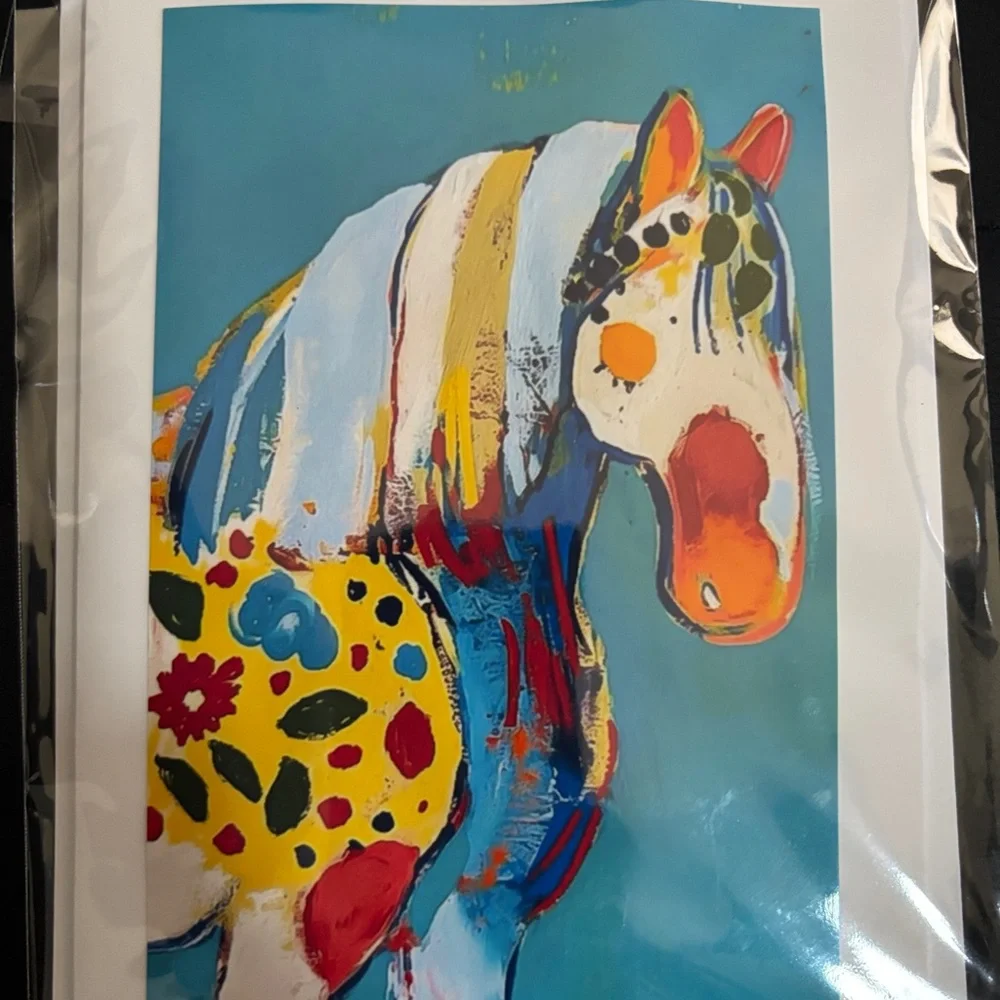 🎨 Horse Art Card Set V | Pop-Art Horses |Bold Colorful Stationery or Mini Prints